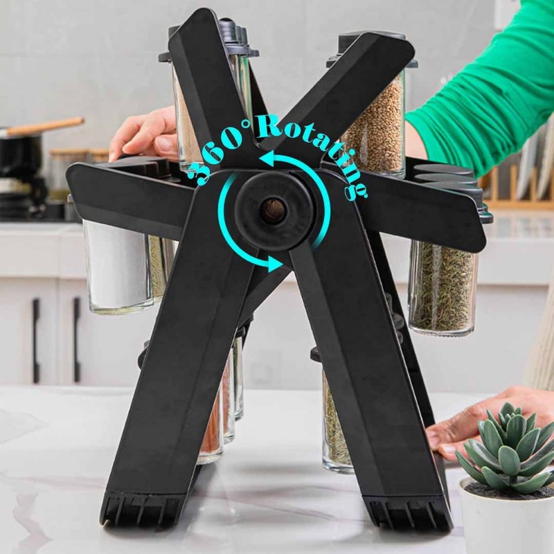 360°Rotating 18PCS Spice 360°Rotating Jar Rack