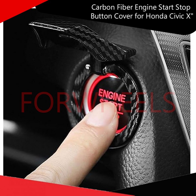 Carbon Fiber Engine Start Stop Button Cover for Honda Civic X