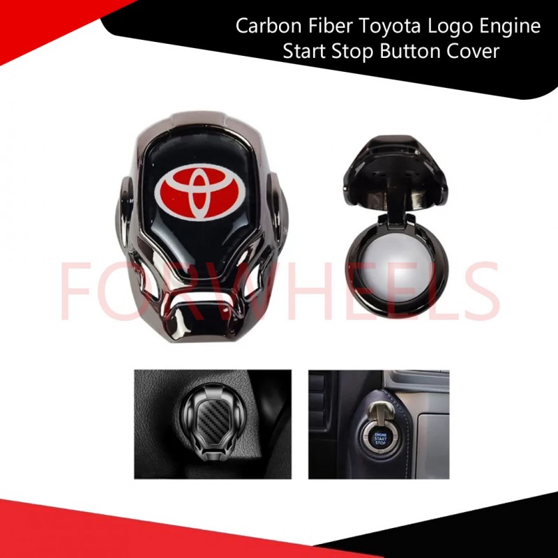 Carbon Fiber Toyota Logo Engine Start Stop Button Cover