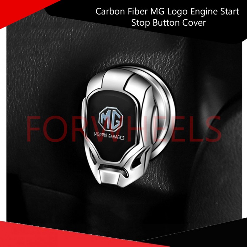 Carbon Fiber MG Logo Engine Start Stop Button Cover