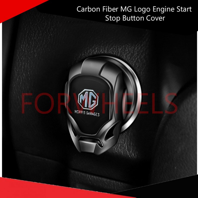 Carbon Fiber MG Logo Engine Start Stop Button Cover