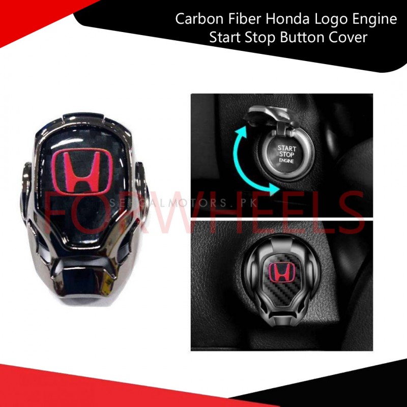 Carbon Fiber Honda Logo Engine Start Stop Button Cover