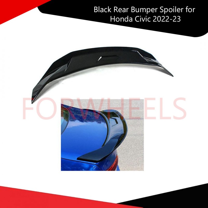 Glossy Black Rear Bumper Spoiler for Honda Civic 2022-23 Enhanced Style & Performance