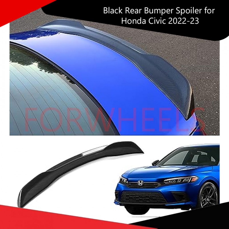 Glossy Black Rear Bumper Spoiler for Honda Civic 2022-23 Enhanced Style & Performance