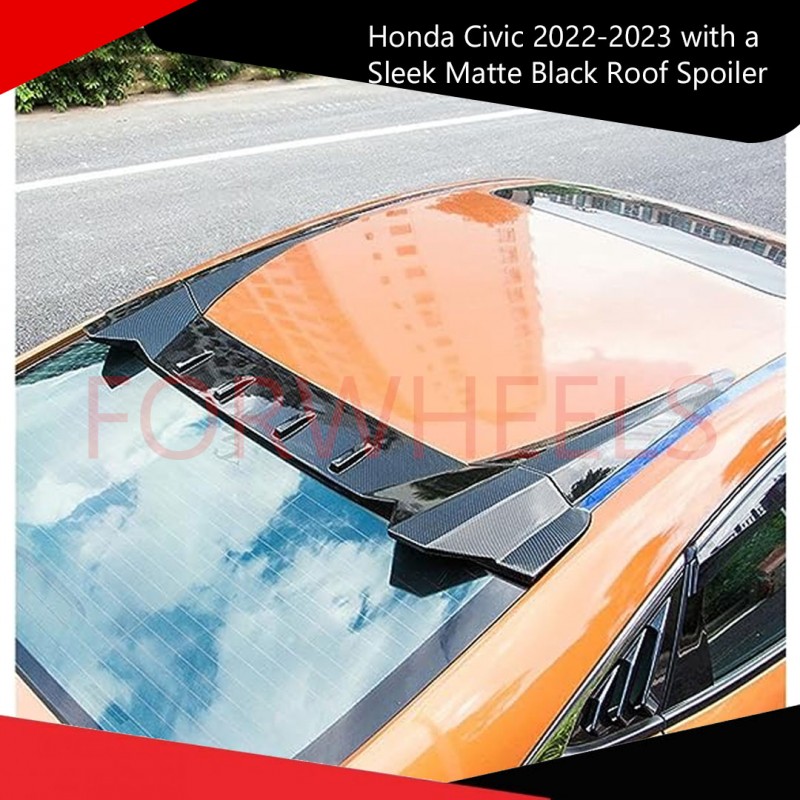 Honda Civic 2022-2023 with a Sleek Matte Black Roof Spoiler