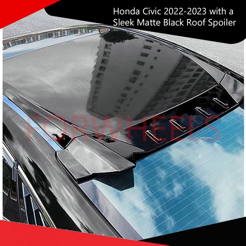 Honda Civic 2022-2023 with a Sleek Matte Black Roof Spoiler