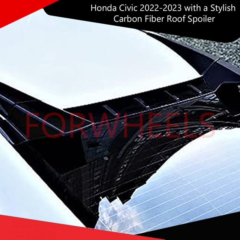 Honda Civic 2022-2023 with a Stylish Carbon Fiber Roof Spoiler