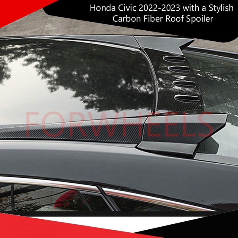 Honda Civic 2022-2023 with a Stylish Carbon Fiber Roof Spoiler