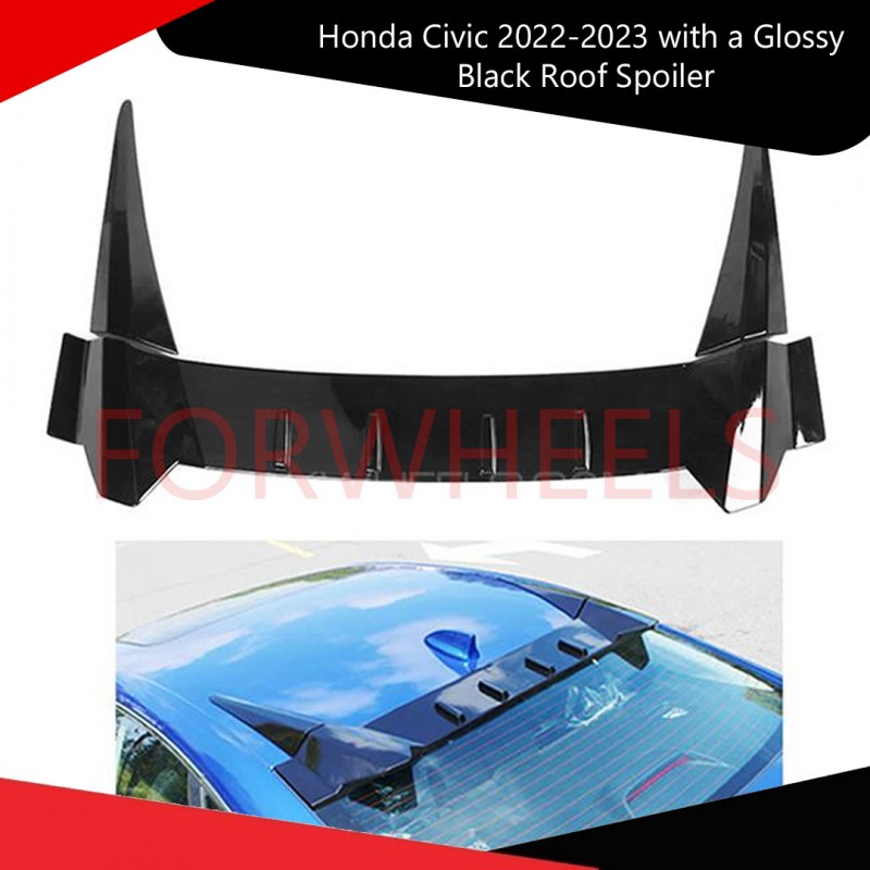 Honda Civic 2022-2023 with a Glossy Black Roof Spoiler