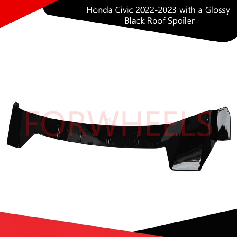 Honda Civic 2022-2023 with a Glossy Black Roof Spoiler