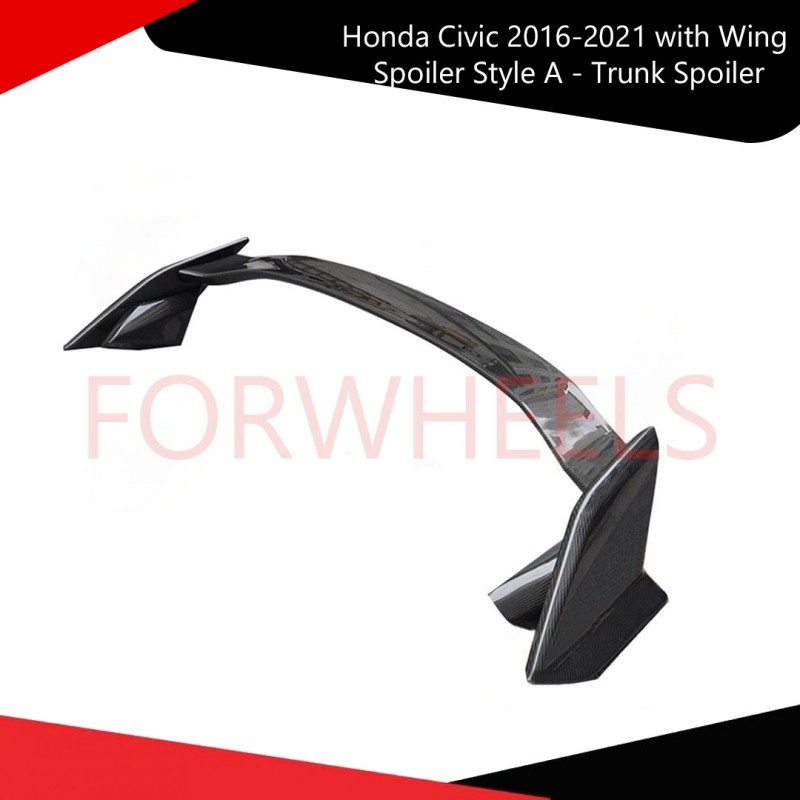 Honda Civic 2016-2021 with Wing Spoiler Style A - Trunk Spoiler