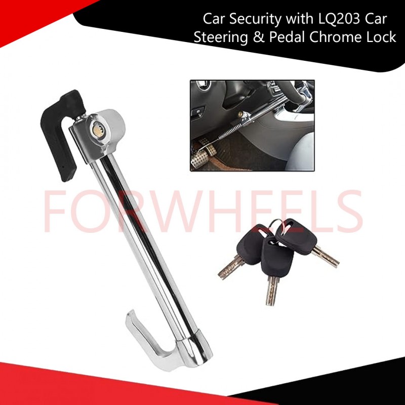 Car Security with LQ203 Car Steering & Pedal Chrome Lock