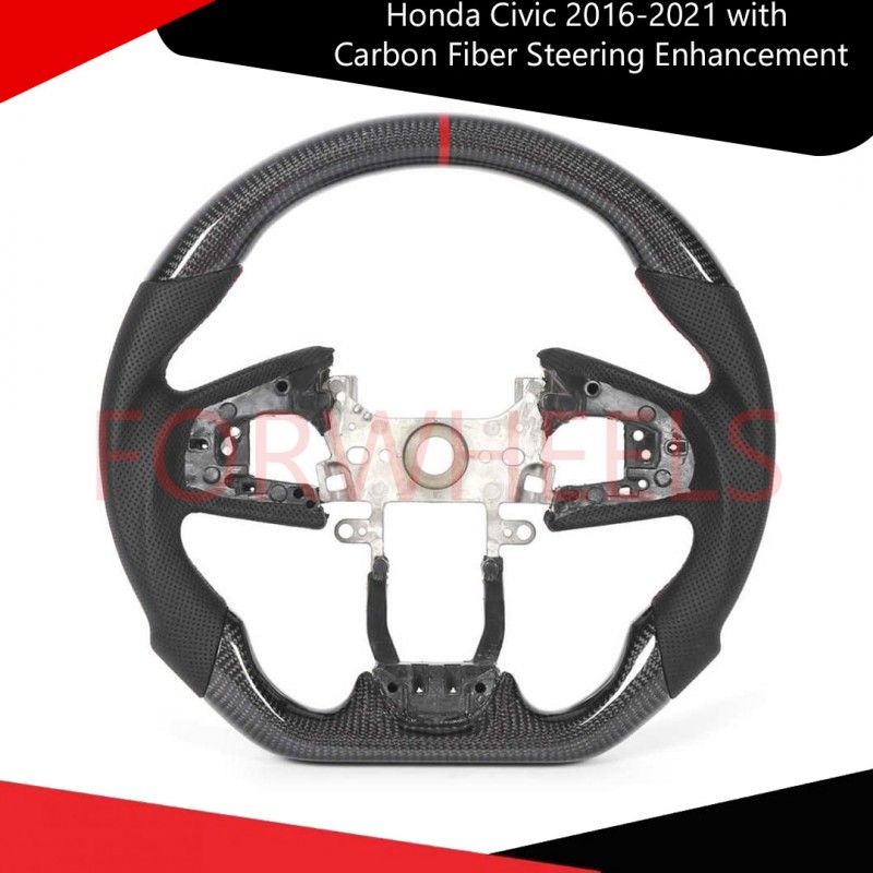 Honda Civic 2016-2021 with Carbon Fiber Steering Enhancement