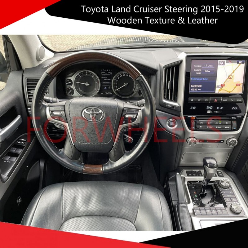 Toyota Land Cruiser Steering 2015-2019 Wooden Texture & Leather