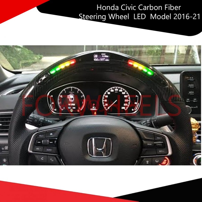 Honda Civic Carbon Fiber Steering Wheel  LED  Model 2016-21