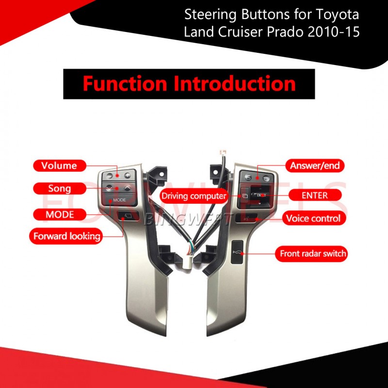 Multimedia Steering Buttons for Toyota Land Cruiser Prado 2010-15
