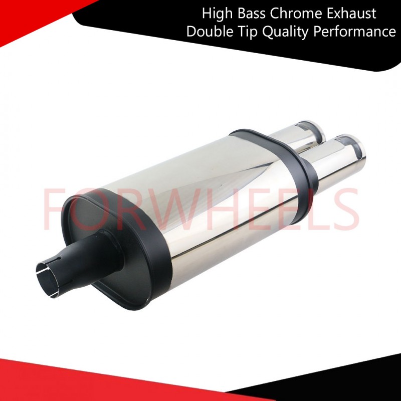 High Bass Chrome Exhaust Double Tip Quality Performance Upgrade