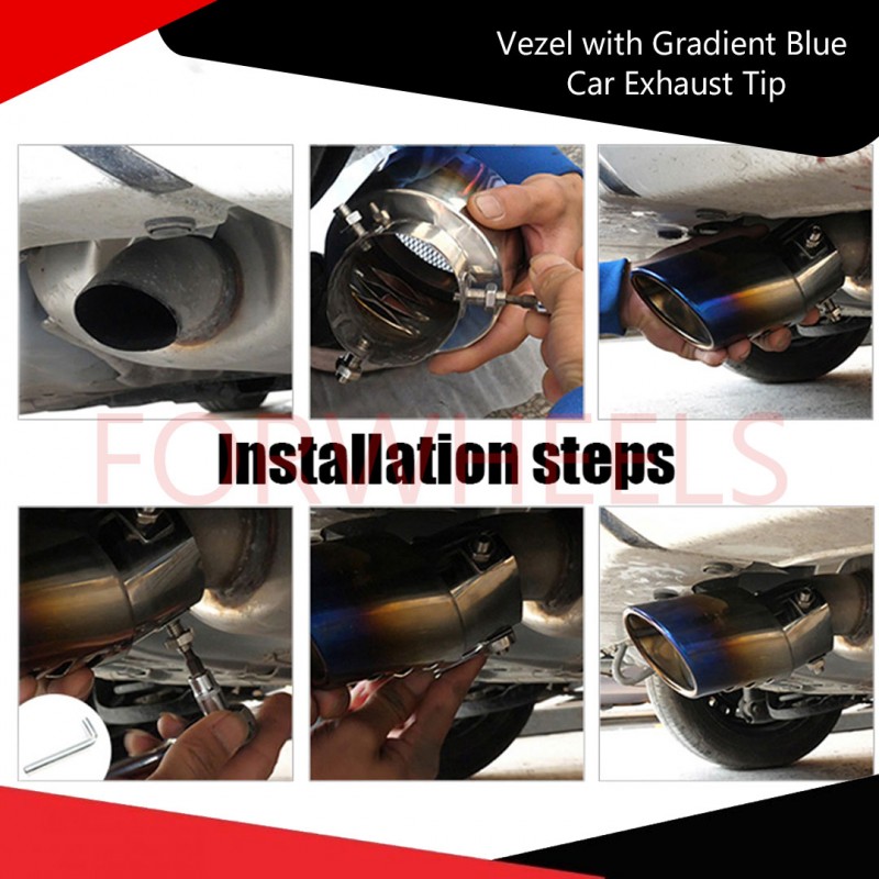 Vezel with Gradient Blue Car Exhaust Tip Premium Quality Enhancement