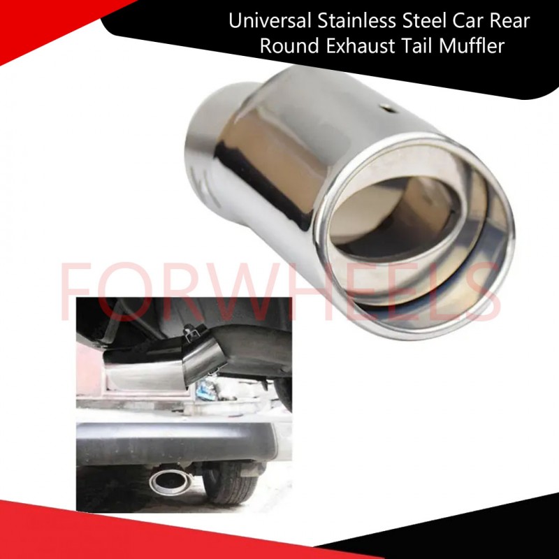 Universal Stainless Steel Car Rear Round Exhaust Tail Muffler