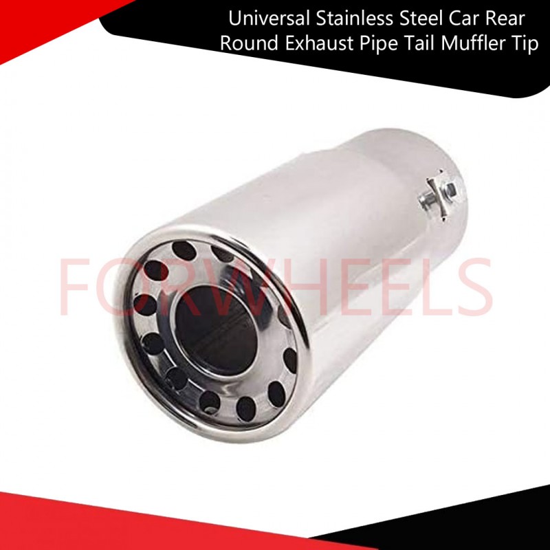 Universal Stainless Steel Car Rear Round Exhaust Pipe Tail Muffler Tip