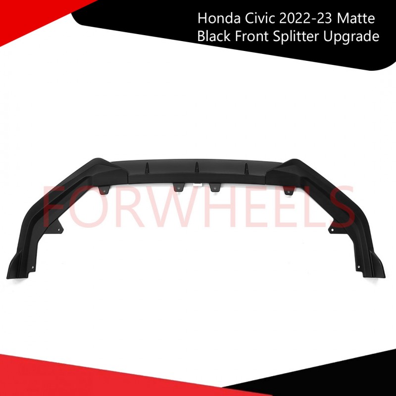 Honda Civic 2022-23 Matte Black Front Splitter Upgrade