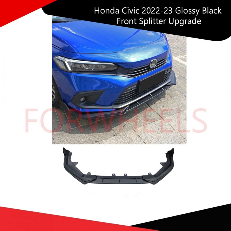Honda Civic 2022-23 Glossy Black Front Splitter Upgrade