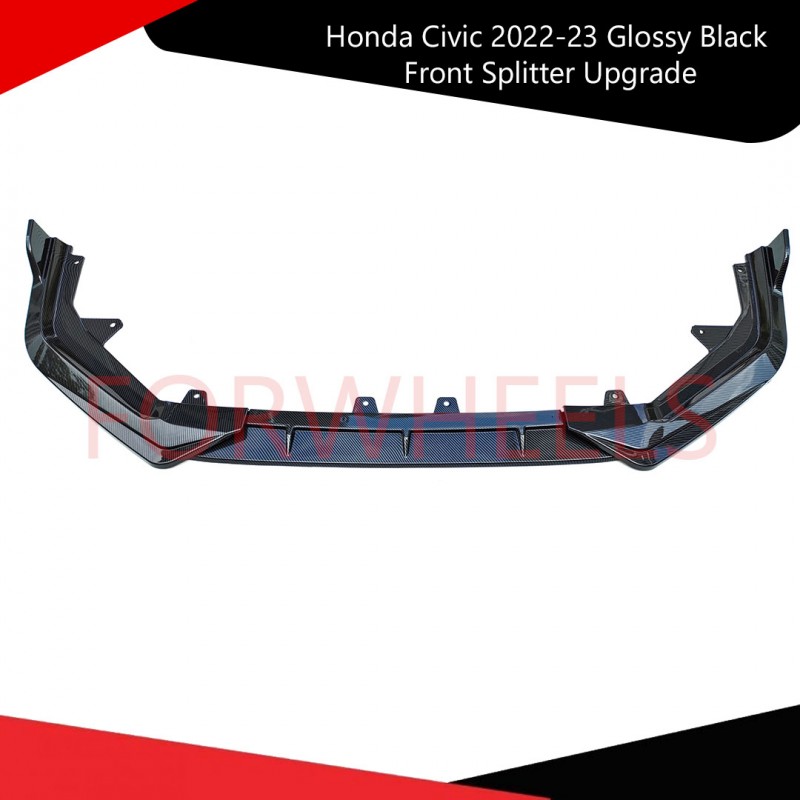 Honda Civic 2022-23 Glossy Black Front Splitter Upgrade