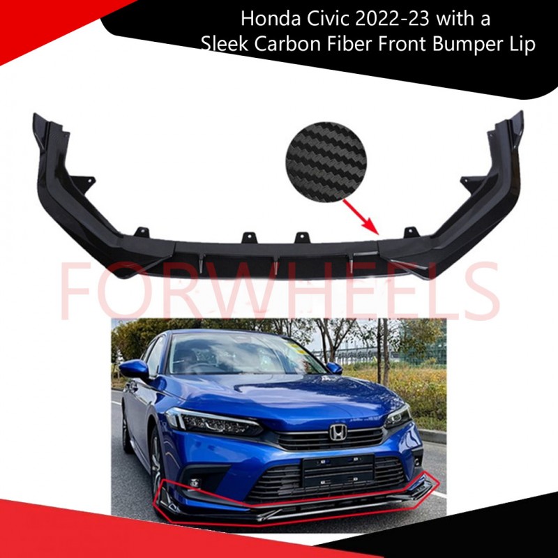 Honda Civic 2022-23 with a Sleek Carbon Fiber Front Bumper Lip