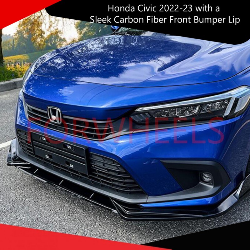 Honda Civic 2022-23 with a Sleek Carbon Fiber Front Bumper Lip