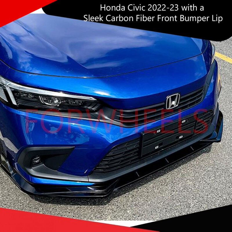 Honda Civic 2022-23 with a Sleek Carbon Fiber Front Bumper Lip