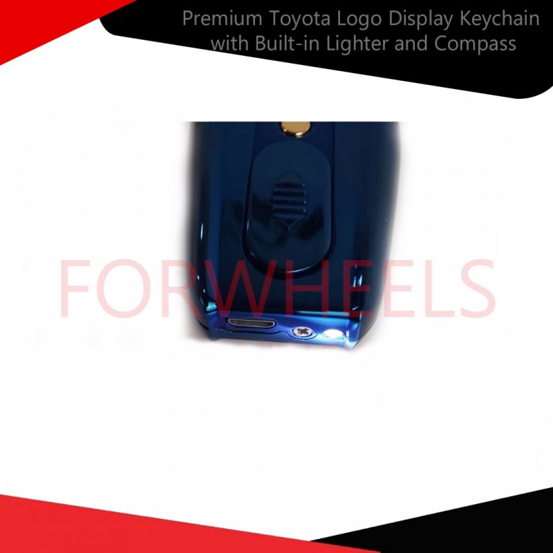 Premium Toyota Logo Display Keychain with Built-in Lighter and Compass