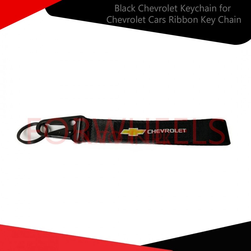Black Chevrolet Keychain for Chevrolet Cars Ribbon Key Chain
