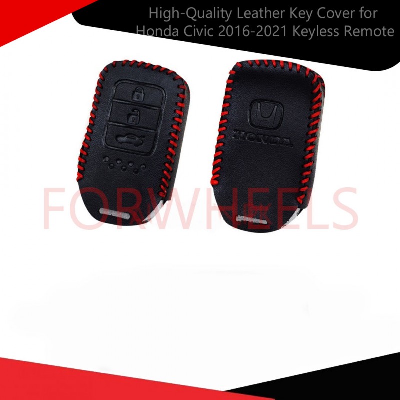 High-Quality Leather Key Cover for Honda Civic 2016-2021 Keyless Remote