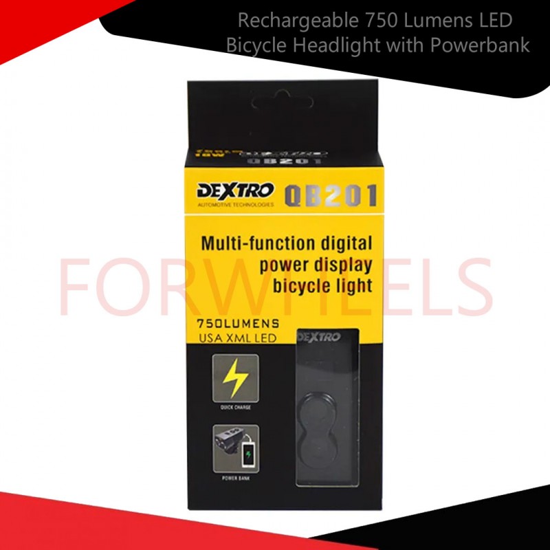 Rechargeable 750 Lumens LED Bicycle Headlight with Powerbank