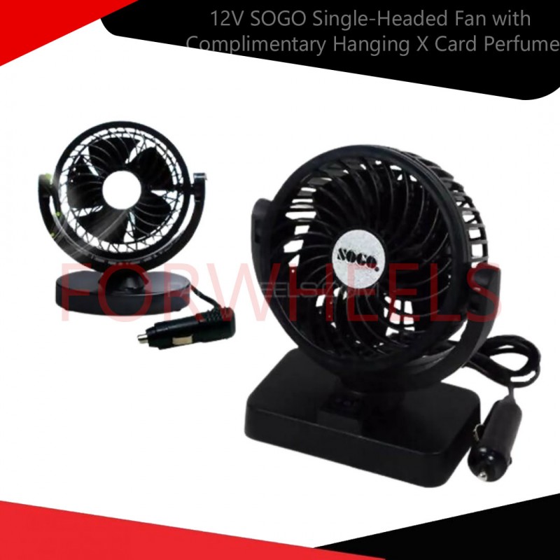 12V SOGO Single-Headed Fan with Complimentary Hanging X Card Perfume