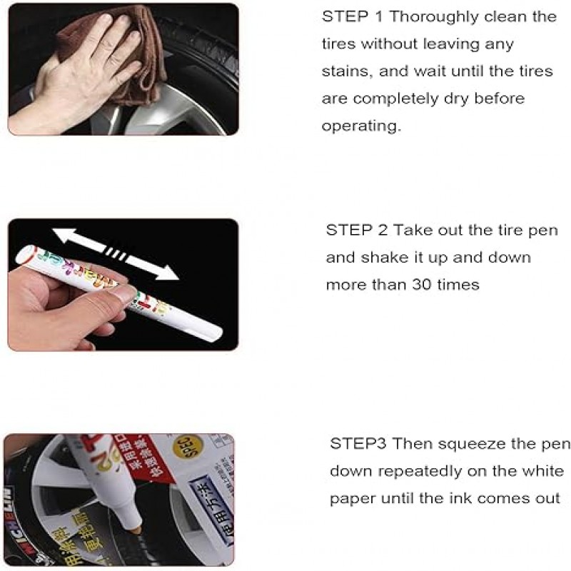 Waterproof Permanent Tire Marker Pen for Car Tyre Wheel Metal Paint