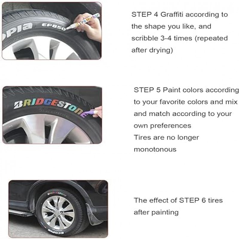 Waterproof Permanent Tire Marker Pen for Car Tyre Wheel Metal Paint
