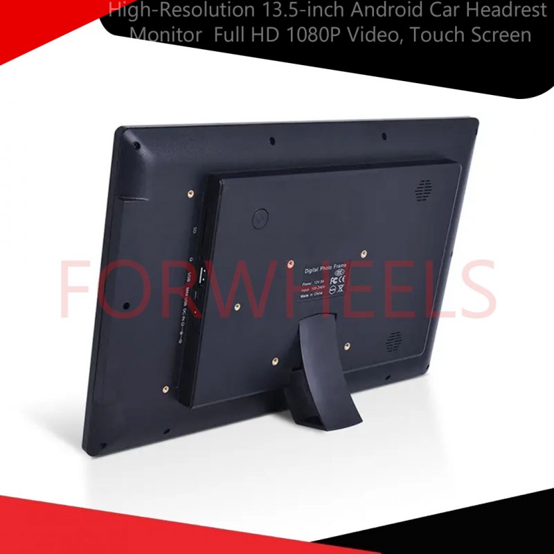 High-Resolution 13.5-inch Android Car Headrest Monitor  Full HD 1080P Video, Touch Screen, WiFi, Bluetooth, USB, SD, FM - MP5 Video Player