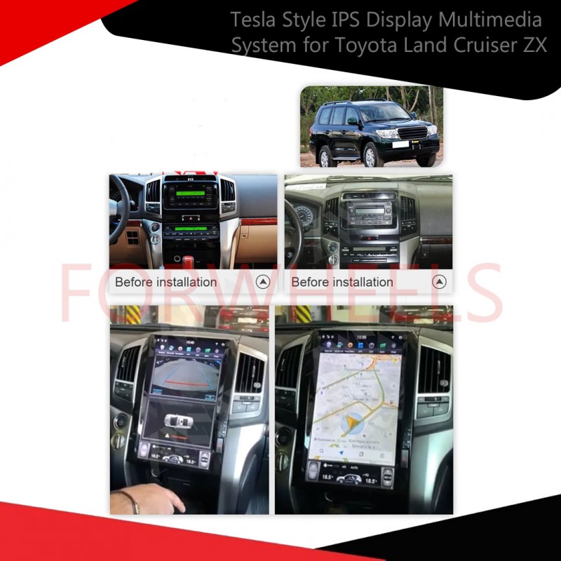 Tesla Style IPS Display Multimedia System for Toyota Land Cruiser ZX  Full Version Model 2010-2013