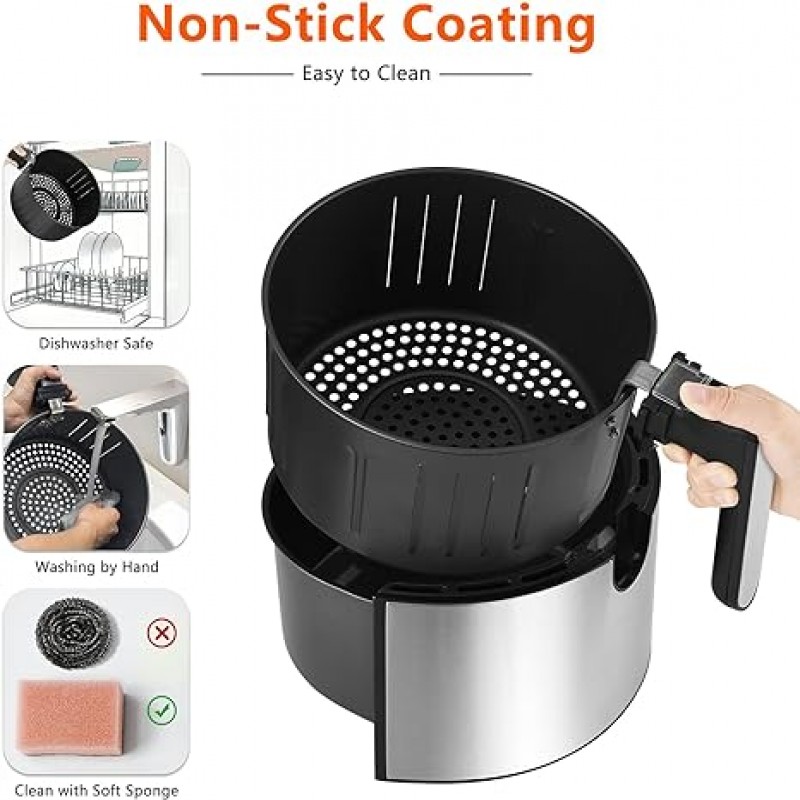 Digital Touchscreen Air Fryer for Oil Free Cooking 1400W