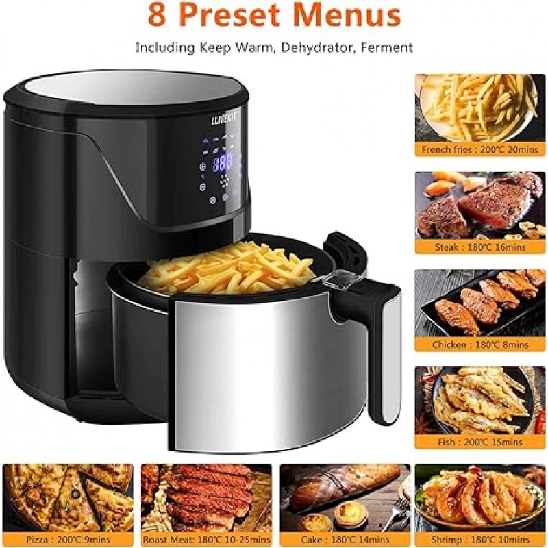 Digital Touchscreen Air Fryer for Oil Free Cooking 1400W