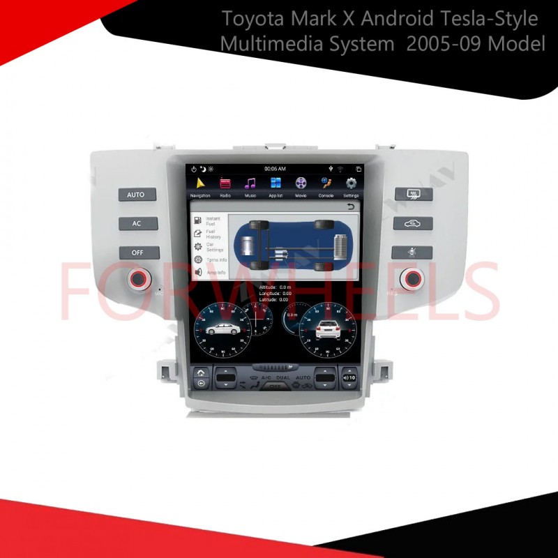 Toyota Mark X Android Tesla-Style Multimedia System  2005-09 Model
