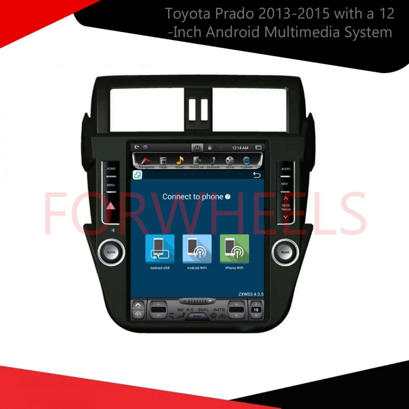 Toyota Prado 2013-2015 with a 12-Inch Android Multimedia System  Tesla Style IPS Display LCD