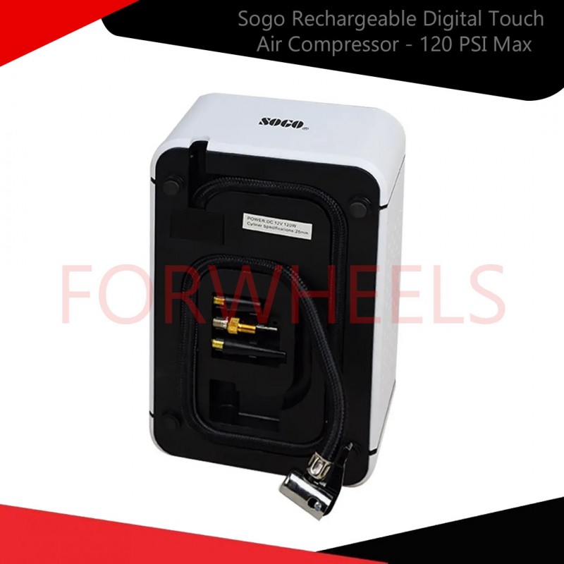 Sogo Rechargeable Digital Touch Air Compressor - 120 PSI Max
