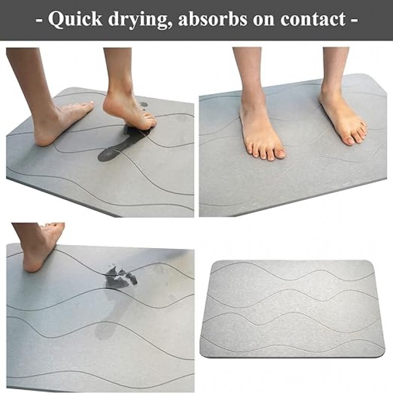 Large Non Slip Water Absorbent Bath Mat for Bathroom Floor Soft and Plush