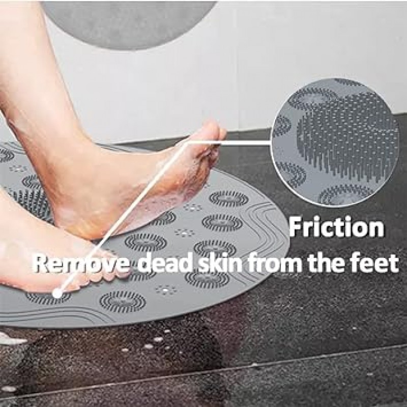 Non Slip Silicone Bath Floor Mat Strong Suction Cups Soft and Comfortable Easy to Clean