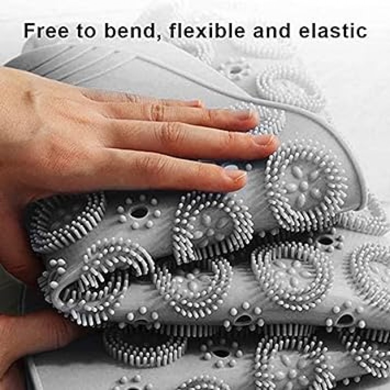 Non Slip Silicone Bath Floor Mat Strong Suction Cups Soft and Comfortable Easy to Clean