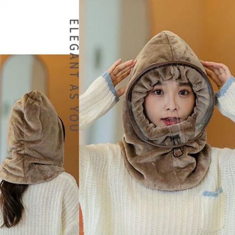 Detachable Face Shield Hooded Scarf Stylish and Protective Outdoor Wear