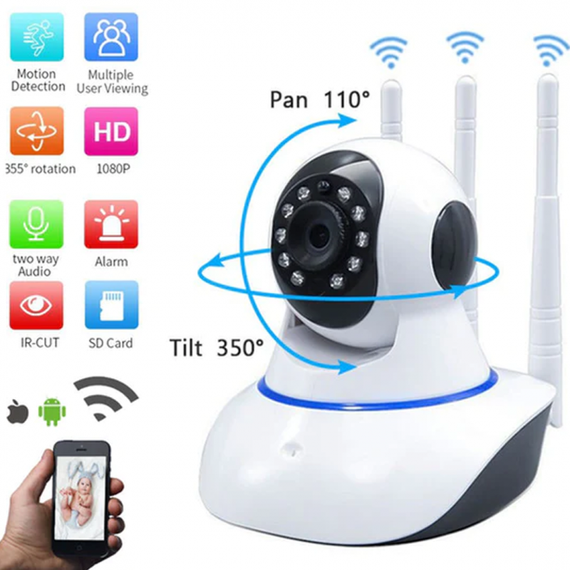 Full HD 2MP 1080p Night Vision Camera | 3 Antennas | Superior Security | Shopright.pk