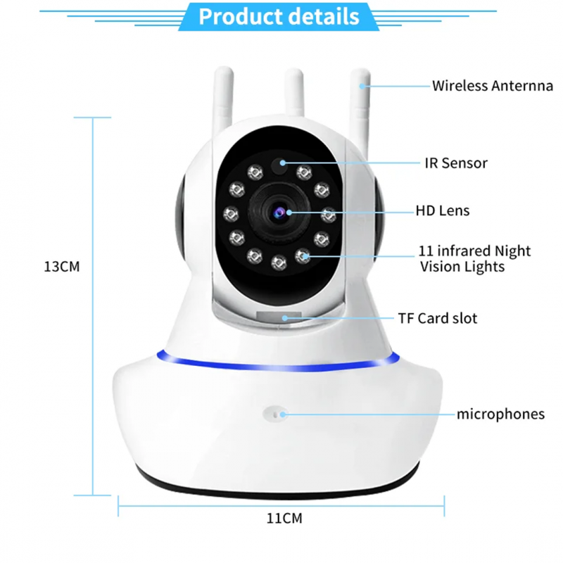 Full HD 2MP 1080p Night Vision Camera | 3 Antennas | Superior Security | Shopright.pk